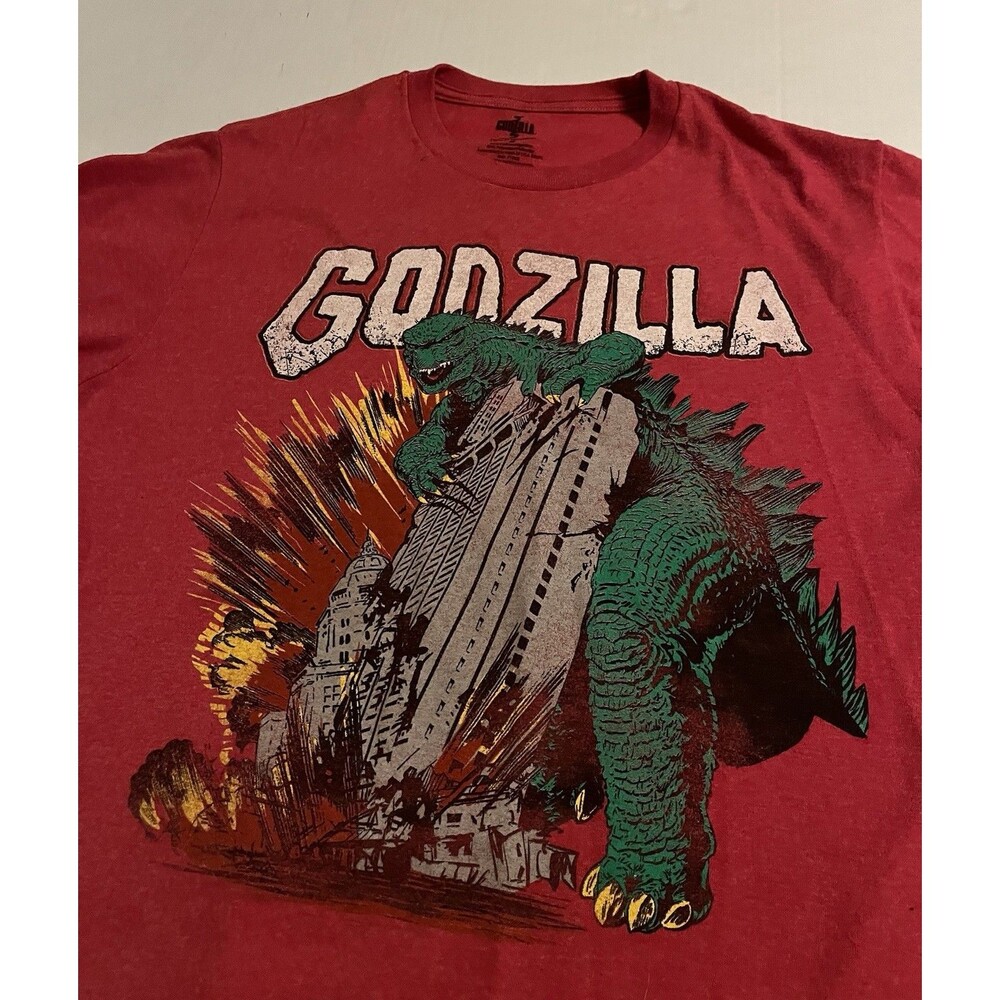 Godzilla Monster Officially Licensed Graphic T-Shirt MEDIUM Horror Movie Red